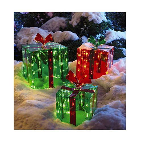 3 Lighted Gift Boxes Christmas  Decoration  Yard Decor  150 